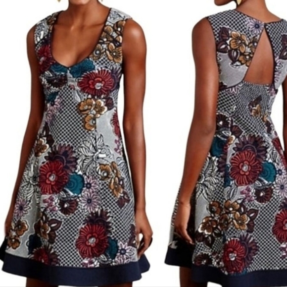 Anthropologie Dresses & Skirts - SALE Anthropologie Maeve Fairchild Flared Dress Fit & Flare Floral Stretch Large